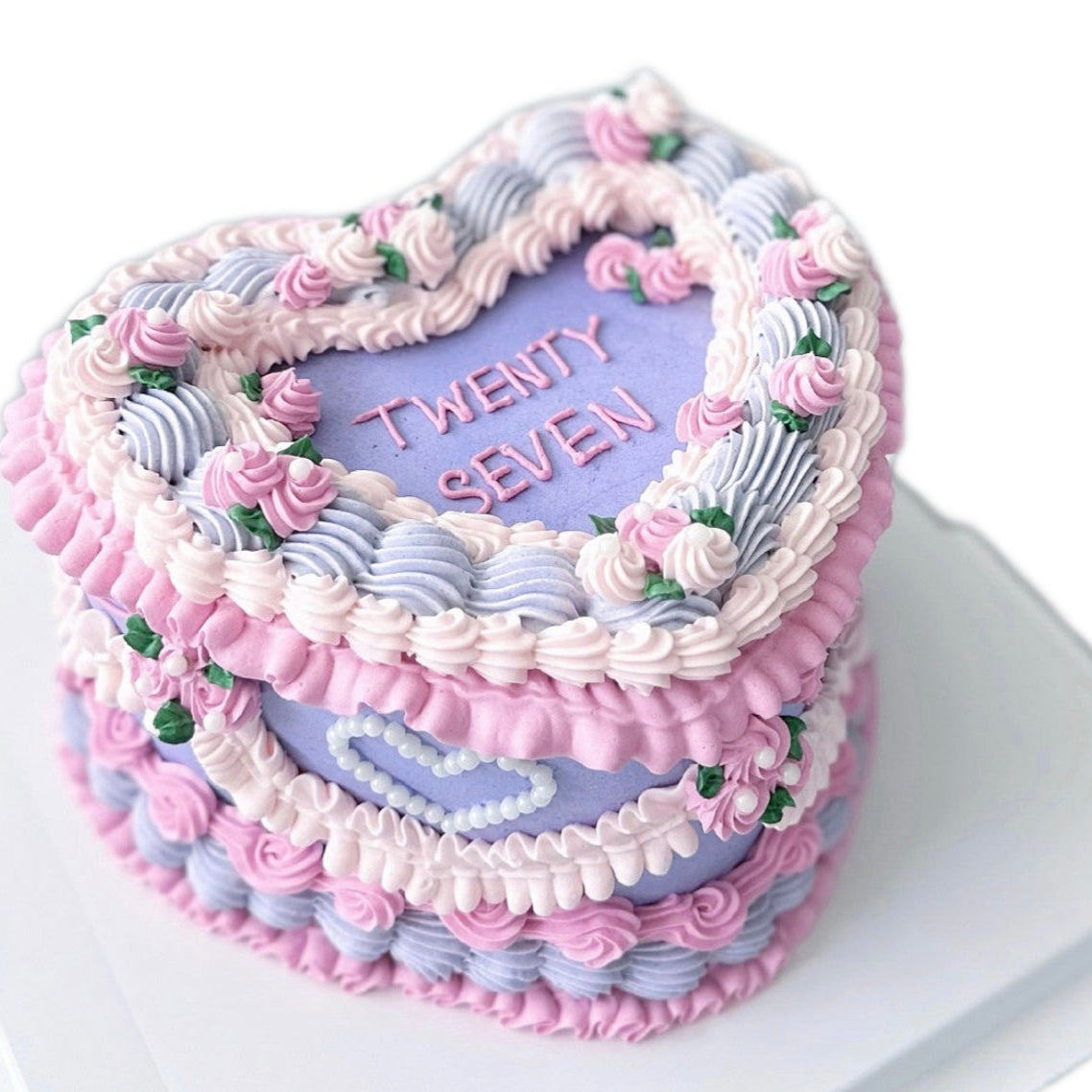Lavender Bloom Heart Cake