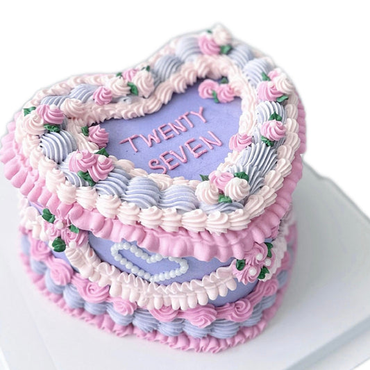 Lavender Bloom Heart Cake