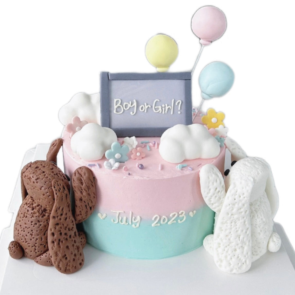 Sweet Bunny Reveal Cake