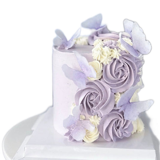 Lavender Butterfly Rose Cake