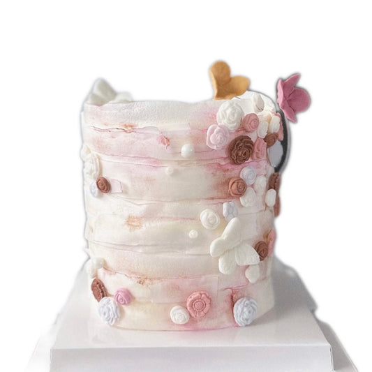 Soft Blush Floral Cake