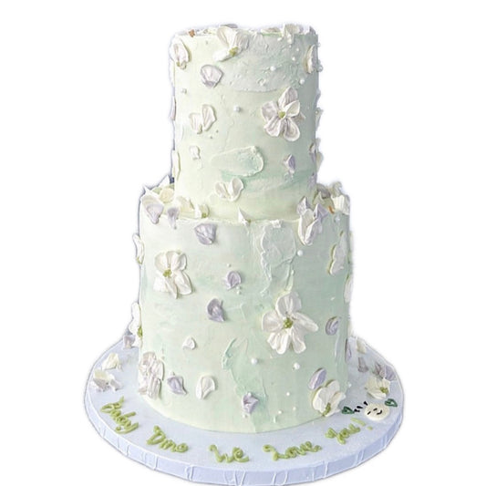 Korean Floral Tiered Cake