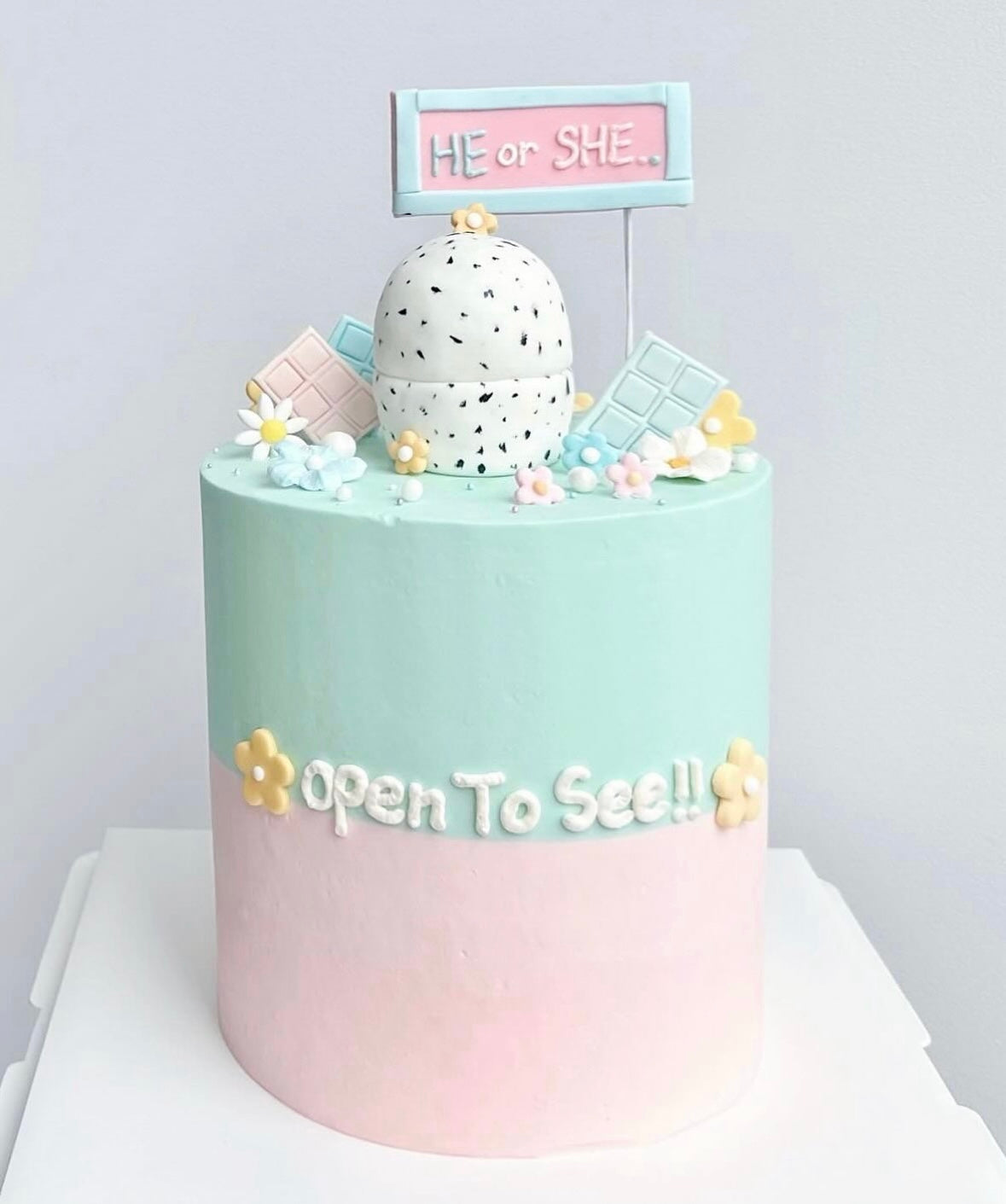 Dino Gender Reveal Cake