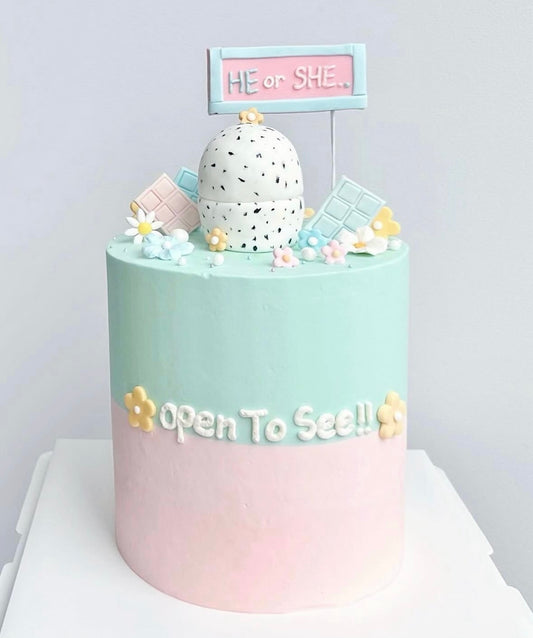 Dino Gender Reveal Cake