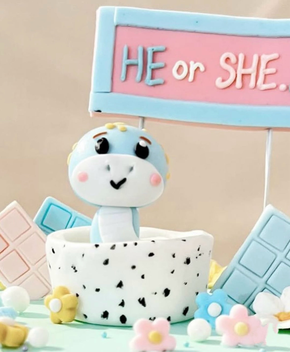Dino Gender Reveal Cake