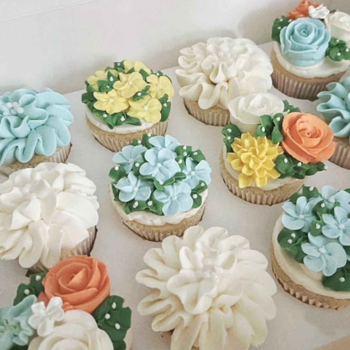 Pastel Floral Cupcake