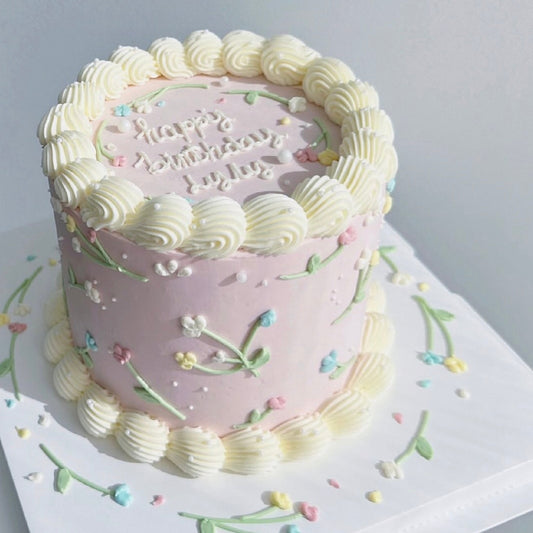 Painted Buttercream Flower Cake