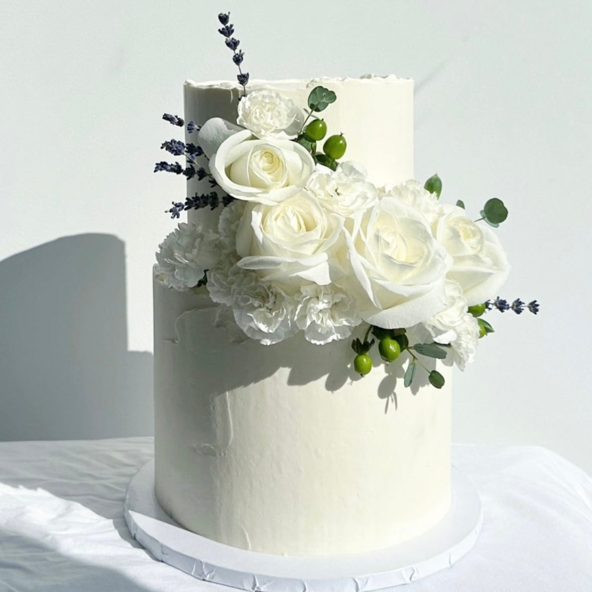 White Rose Wedding Cake