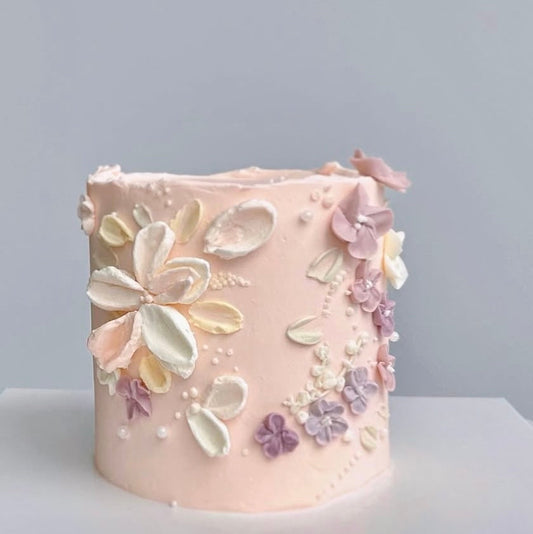 Buttercream Knife-Decorated Cake