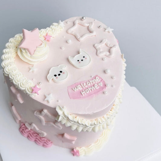 Welcome Home Cute Heart Cake