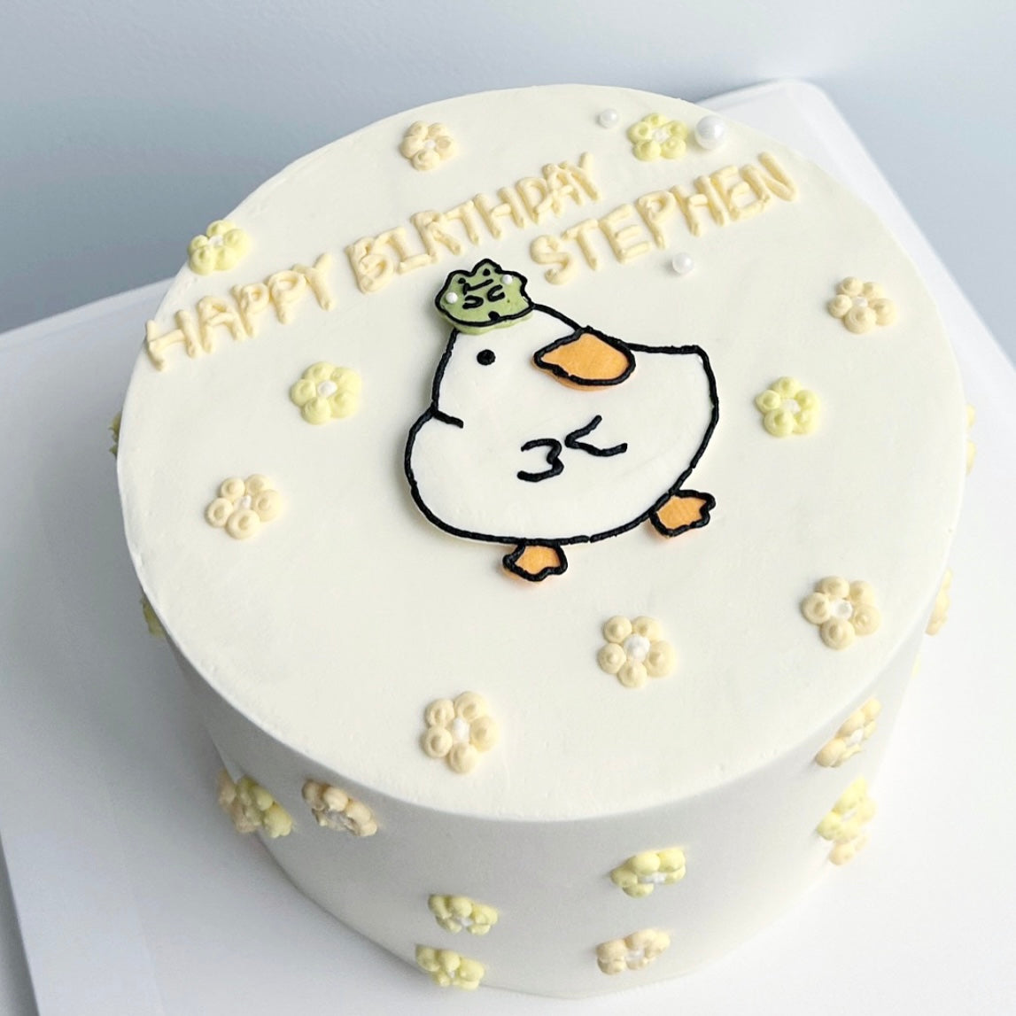 Hand-Drawn Duck Cake