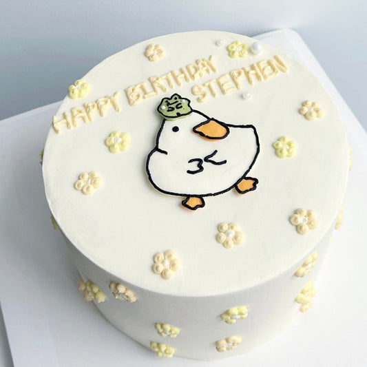 Hand-Drawn Duck Cake