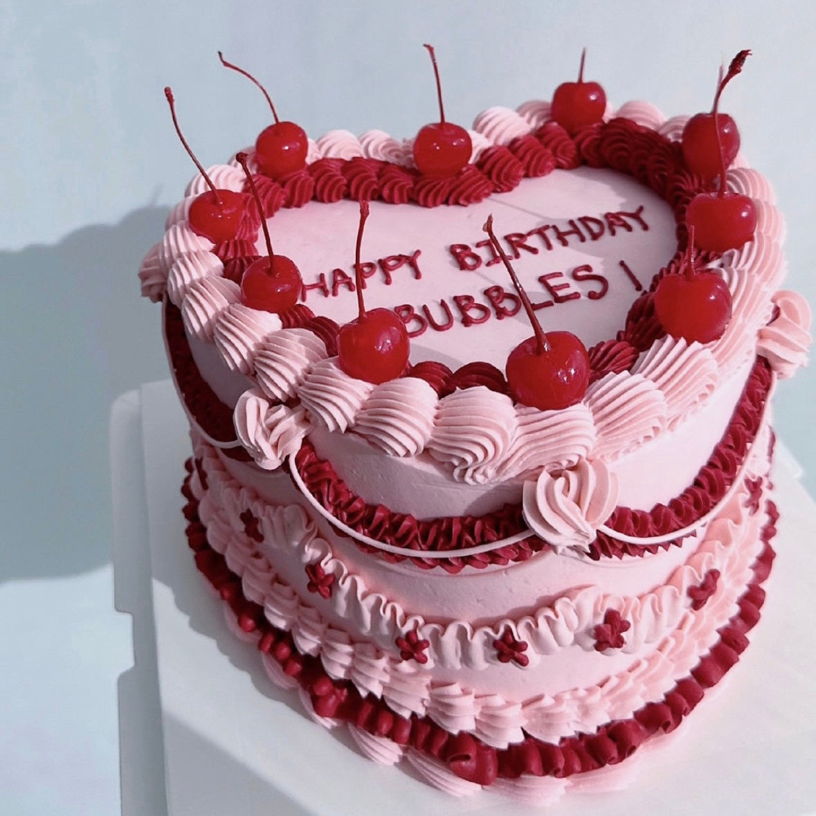 Vintage Cherry Heartcake